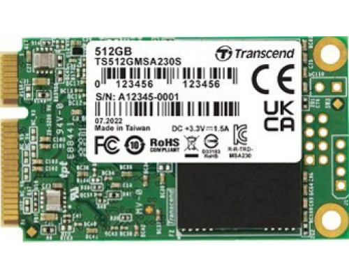 SSD 512GB SSD Transcend 230S 512GB mSATA SATA III (TS512GMSA230S)