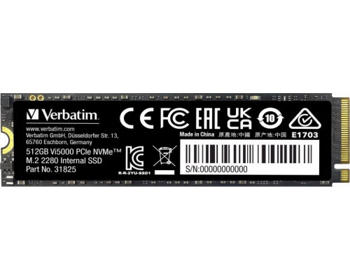 SSD Verbatim Vi5000 512gb M.2 2280 PCI-E x4 Gen4 NVMe (31825)