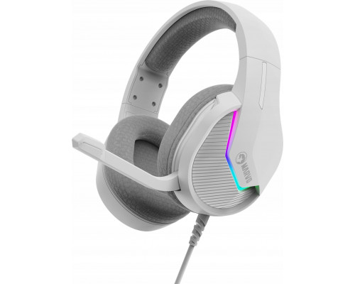 Marvo Marvo H8618, słuchawki z mikrofonem, regulacja głośności, biała, 2.0, podświetlane, USB
