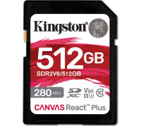 SD  Kingston Canvas React Plus SDXC 512 GB Class 10 UHS-II/U3 V60 (SDR2V6/512GB)