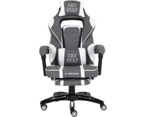 Zenga Gamingowy with footrest DEUS X-Stream white-grey z tkaniny