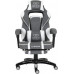 Zenga Gamingowy with footrest DEUS X-Stream white-grey z tkaniny