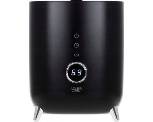 Adler Adler | AD 7972 | Humidifier | 23 W | Vanduo tank capacity 4 L | Suitable for rooms iki 35 m² | Ultrasonic | Humidification capacity 150-300 ml/hr | Juodas