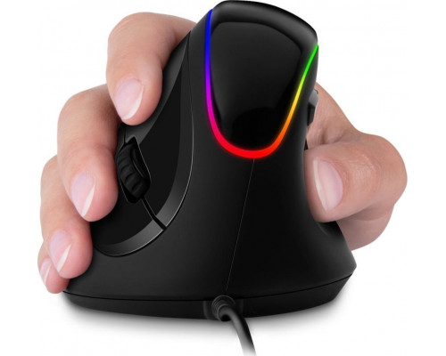 Connect IT CONNECT IT GAME FOR HEALTH ergonomická vertikální myš, drátová, černá