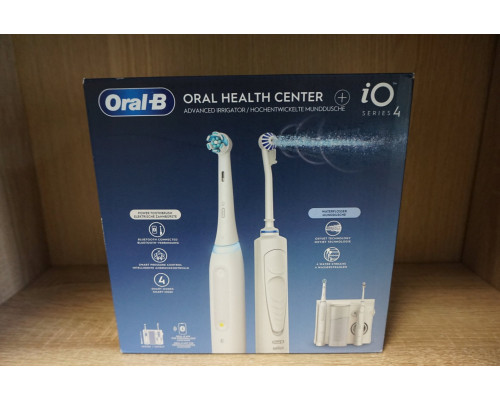 Brush Oral-B Oral-B Oral Health Center + iO Series 4 White set elektrického zubního kartáčku a ústní sprchy, bílá