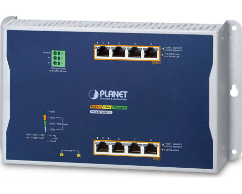 Switch Planet PLANET IP30, IPv6/IPv4, 4-Port  L2/L2+ Gigabit Ethernet (10/100/1000) Support PoE Blue, Gray
