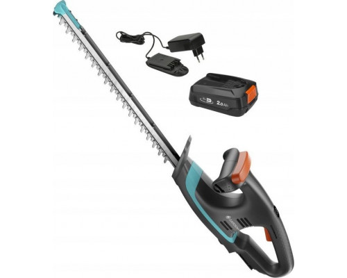 Gardena GARDENA Cordless Hedge Trimmer EasyCut 40/18V P4A Ready-To-Use Set, 18V (dark grey/turquoise, Li-Ion battery 2.0Ah, POWER FOR ALL ALLIANCE)