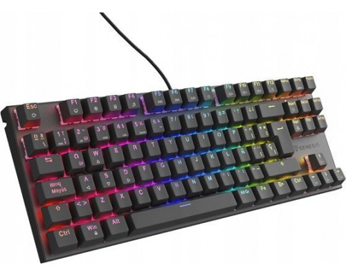 Genesis KLAWIATURA DLA GRACZY GENESIS THOR 303 TKL ES PODŚWIETLENIE RGB MECHANICZNA SILENT SWITCH CZARNA HOT