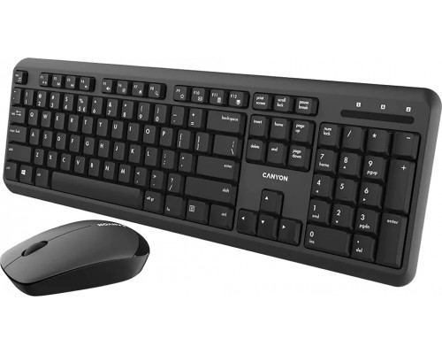 Canyon CANYON SET-W20 EN/RU Klaviatūra ir pelė Velvet Wireless Juodas