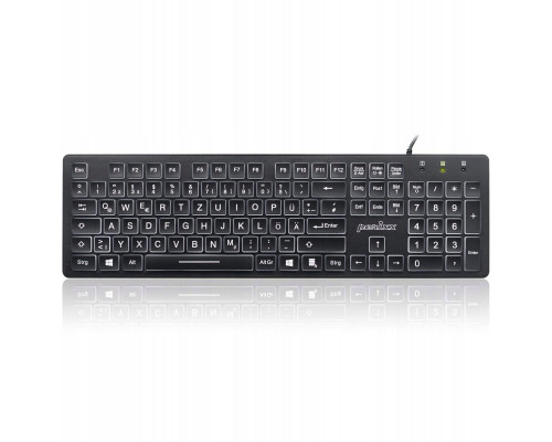 Perixx PERIBOARD-317, DE, illuminated keyboard, USB wired, large block letters, black (układ niemiecki)