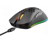 Deltaco Belaidė itin lengva žaidimų pelė DELTACO GAMING DM220, 70g svorio, RGB, SPCP6651, 400-6400 DPI, 1000 Hz, juoda / GAM-120