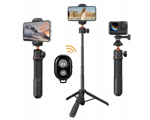 Selfie nūjiņa Kf Pašportreta nūja Statīvs 60cm 4w1 Telefonam Viedtālrunim 1/4 Gopro + Pults / Kf09.135