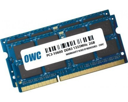 OWC 4.0GB (2 x 2GB) PC3-10600 DDR3 1333MHz SO-DIMM 204 Pin CL9 SO-DIMM Memory Upgrade Kit