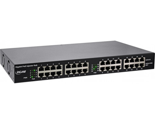 Switch InLine InLine® PoE+ Gigabit Network Injector Hub 16 Port (16x PoE+), 1Gb/s, 19