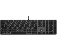 LMP Large Font USB Keyboard 110 keys wired USB keyboard with 2x USB and aluminum upper cover - Italian - space gray