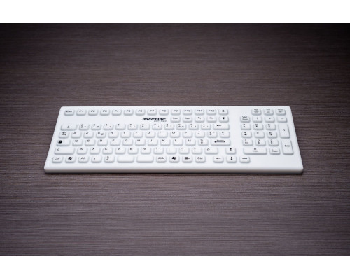 Gett GETT InduProof Smart Classic Silikonowa klawiatura z blokiem numerycznym 106 klawiszy IP68 wodoodporny można dezynfekować USB Kolor: biały Układ: DE