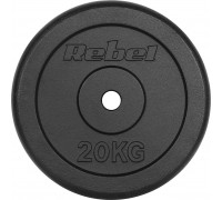 Rebel Čuguna slodze 20kg, caurums 31mm, klasiskais disks, REBEL ACTIVE