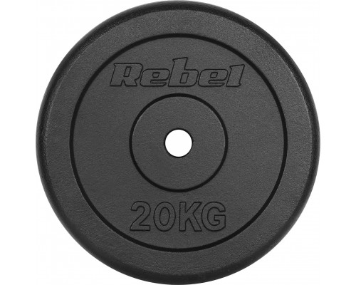 Rebel Čuguna slodze 20kg, caurums 31mm, klasiskais disks, REBEL ACTIVE