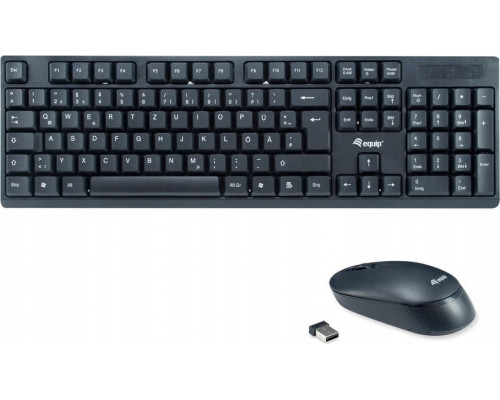 Equip Equip 245220 klawiatura Dołączona myszka RF Wireless QWERTZ Niemiecki Black