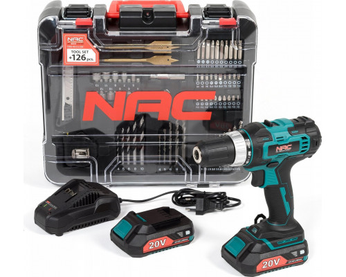 NAC NAC CORDLESS DRILL 20V  2x2,0Ah + AKCESORIA