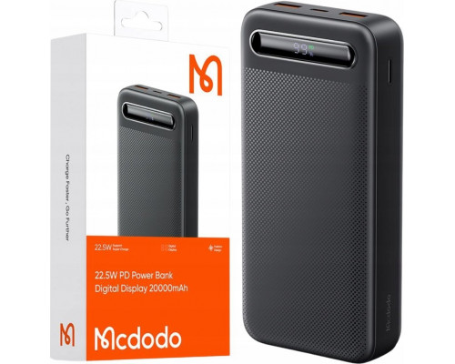 Mcdodo Power Bank Mcdodo MC-3891 Digital Display 20000mAh, 22.5W do D (black)