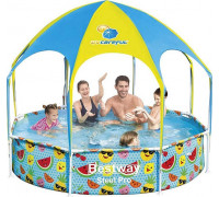 Amazon Bestway Swimming pool Rack dla dzieci z zadaszeniem Steel Pro UV Careful 8' x 20/2.44m x 51cm 56432