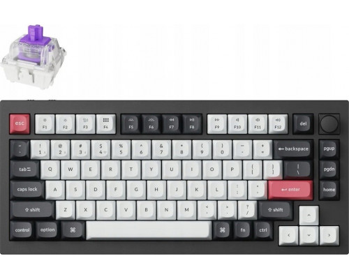 Keychron Q1 HE QMK Wireless Custom Keyboard Fully Assembled Knob / Carbon Black / Gateron Double-Rail Magnetic Nebula Switch