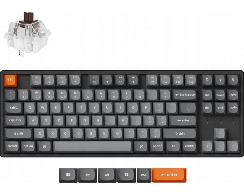 Keychron K8 Max QMK Wireless Mechanical Keyboard Fully Assembled (Hot-Swappable) / RGB Backlight Aluminum Frame / Keychron Super Brown