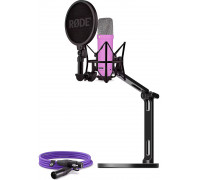 Rode NT1 Signature fioletowy + kabel XLR + statyw biurkowy (BUROINT1PU)