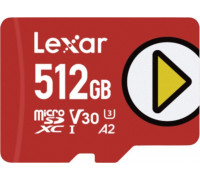 SD  Lexar PLAY MicroSDXC 512 GB Class 10 UHS-I/U1 A2 V30 (LMSPLAY512G-BNSNG)