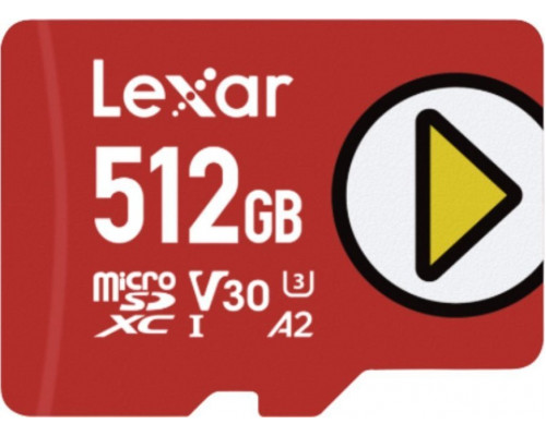 SD  Lexar PLAY MicroSDXC 512 GB Class 10 UHS-I/U1 A2 V30 (LMSPLAY512G-BNSNG)