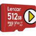 SD  Lexar PLAY MicroSDXC 512 GB Class 10 UHS-I/U1 A2 V30 (LMSPLAY512G-BNSNG)