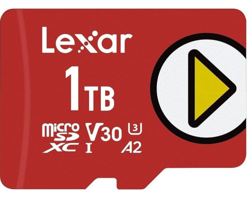 SD  Lexar PLAY MicroSDXC 1 TB Class 10 UHS-I/U1 A2 V30 (LMSPLAY001T-BNSNG)