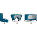 Ricokids + materac + bag 125 x 65 x 78 cm RK-240 granatowe