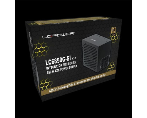 Netzteil ATX 3.1 LC-Power 850W/135mm 80+ Gold zertifiziert Voll Modular PCIe 5.1 Retail