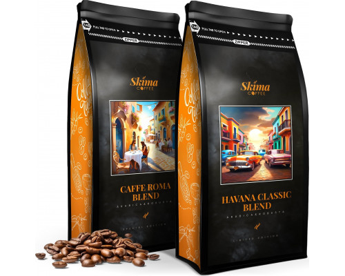 SkimaCoffee Zestaw 1kgX2 CAFFE ROMA BLEND/HAVANA CLASSIC BLEND Świeżo Palona do ekspresu
