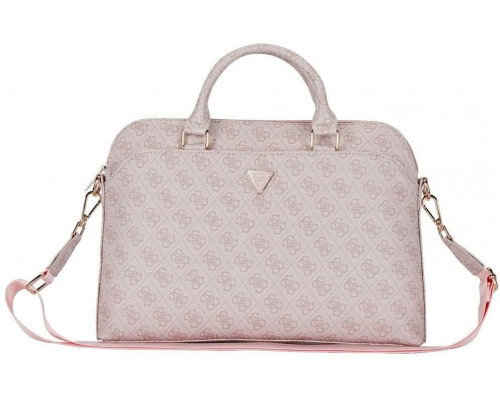 Bag Guess 4G Zipper Pocket Triangle Logo 15" pink