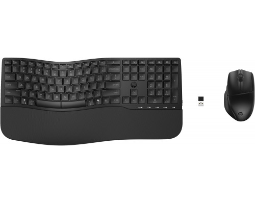 HP 685 - Tastatur-und-Maus-Set - dual mode, 3-zone layout, multi-device, 23 programmable keys, OS Auto-Detection, low profile key travel - full size - kabellos - 2.4 GHz, Bluetooth - QWERTZ - Deutsch - Schwarz - Smart Buy