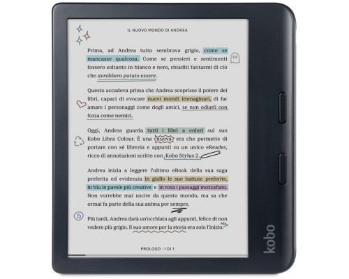 Kobo eBook-Reader eBookReader Libra Colour black Schwarz Bundle incl Stylus 2 (N428-KU-BK-K-BU) (N428KUBKKBU)