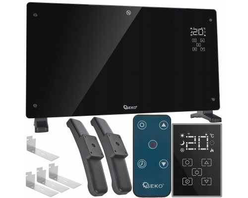 convectorowy szklany black z LCD, pilotem sterowania i WiFi 2500W (1)