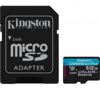 SD  Kingston Canvas Go! Plus (Gen4) MicroSDXC 512 GB Class 10 UHS-I/U3 A2 V30 (SDCG4/512GB)