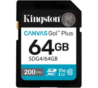SD  Kingston Canvas Go! Plus (Gen4) SDXC 64 GB Class 10 UHS-I/U3 V30 (SDG4/64GB)