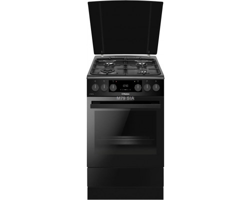 Hansa  65 L  platums 50 cm  mateta melna - Elektriska plits ar gazes virsmu