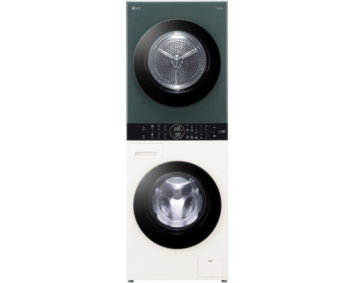 LG 12 kg + 10 kg głębokość 66 cm 1400 apgr/min White/Green - Velas pralka + wąż odpływowy