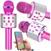 Bezprzewodowy mikrofon Bluetooth WS858 karaoke różowy