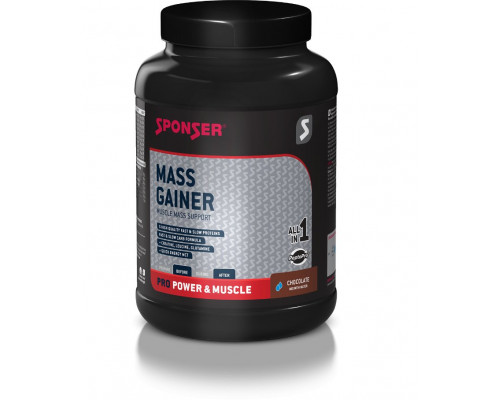 Masas pieauguma proteīns SPONSER MASS GAINER Šokolāde 1200g skārda (NEW 2025)