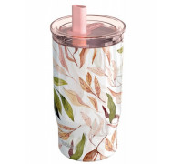 Quokka Mist - Thermal mug of steel stainlessj 720 ml with a straw (Falling Leaves)