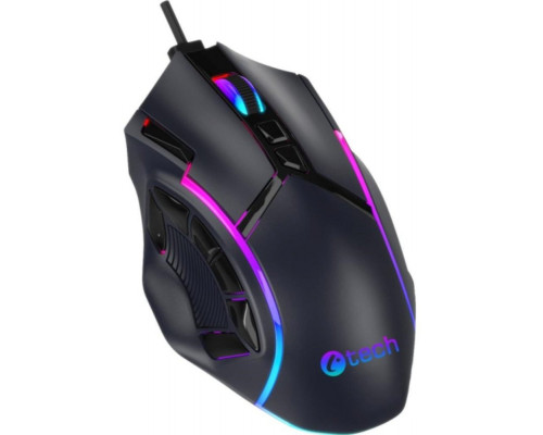 C-TECH Herní myš Akali, 12800 DPI, RGB podsvícení, USB, Černá