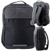 Plecak Miejski Biznesowy USB Kieszeń na Laptopa Black 16L 45cm LEAN