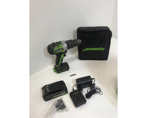24V Cordless Drill GD24DD60K2 Greenworks zestaw ładowarka + aku 2Ah + futerał miękki